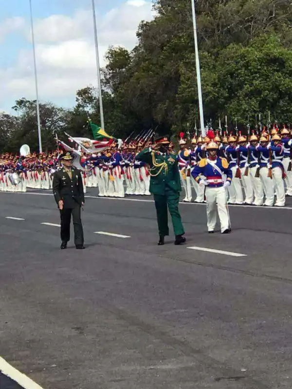 See How Nigerian Army General, Buratai Was Welcomed By Brazilian Army (Photos)